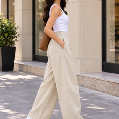 Indibelle Linen Blend Barrel Trouser