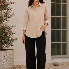 Indibelle Premium Linen Blend Coffee Brown Shirt