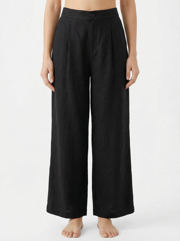 Women Wide Leg Linen Trousers