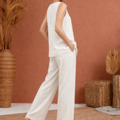 Off White Linen Cotton Co-ord Set Women