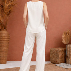 Off White Linen Cotton Co-ord Set Women