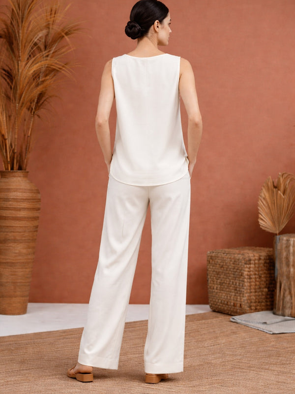Off White Linen Cotton Co-ord Set Women