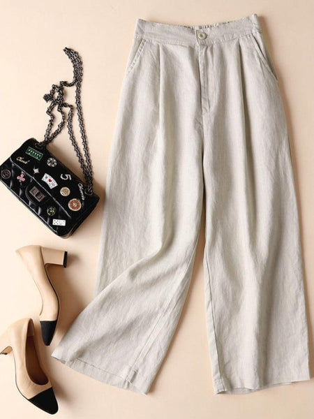 Women's High-Waisted Wide-Leg Trousers