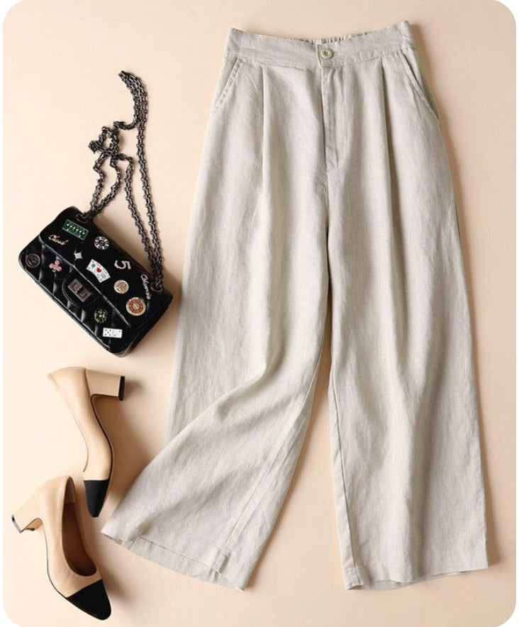 Women's High-Waisted Wide-Leg Trousers