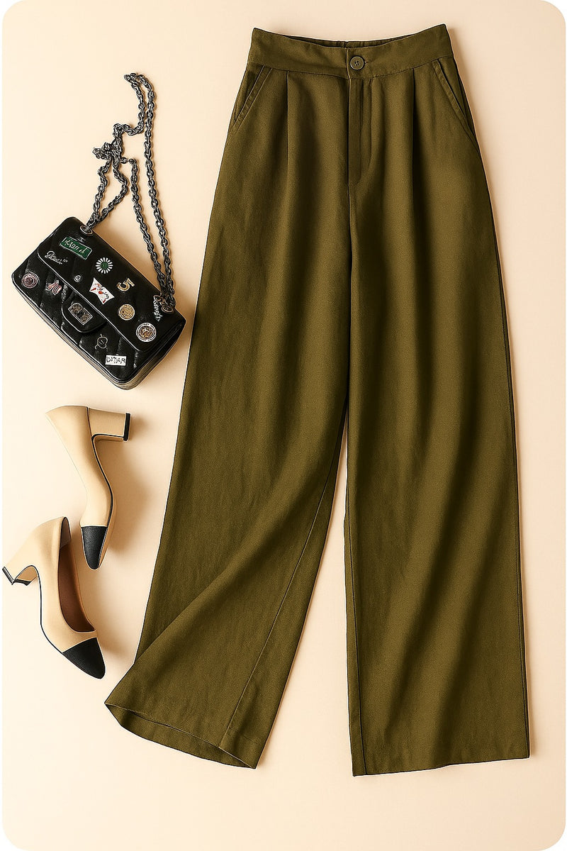 Women's High-Waisted Wide-Leg Trousers