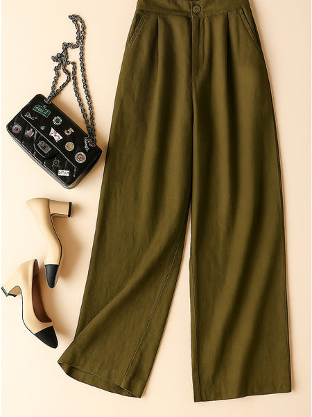 Women's High-Waisted Wide-Leg Trousers