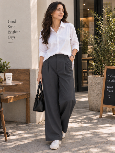 Indibelle Women’s Urban Chic Shirt & Trouser Co-Ord Set