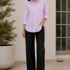 Indibelle Premium Linen Blend Lavender Shirt