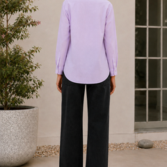 Indibelle Premium Linen Blend Lavender Shirt