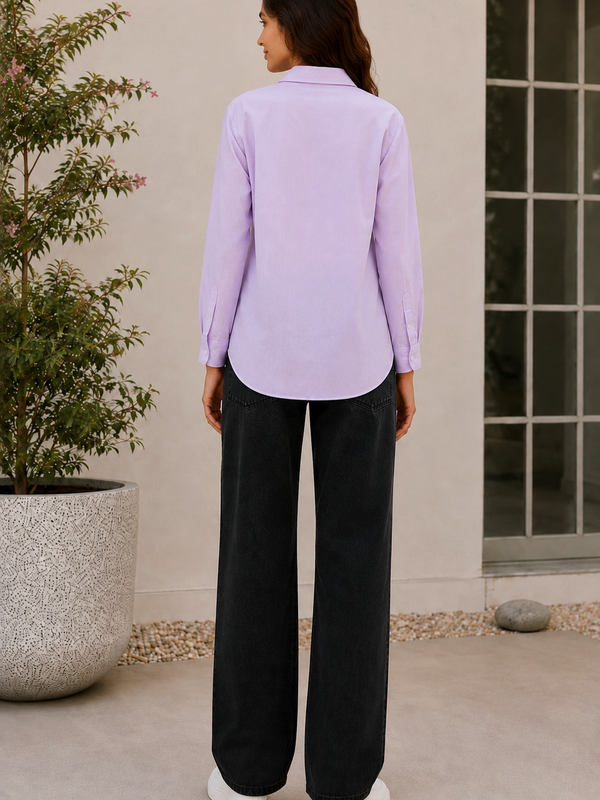 Indibelle Premium Linen Blend Lavender Shirt