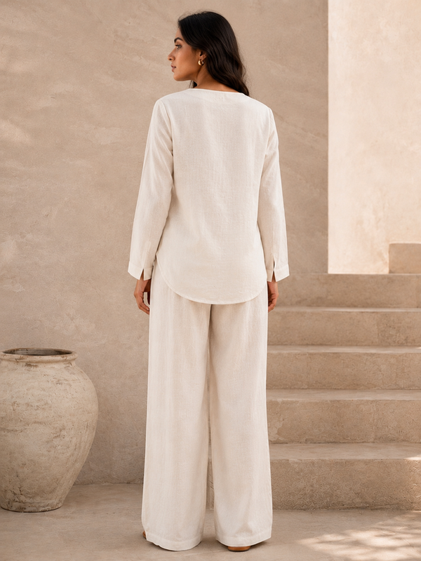 Indibelle Premium Women's Linen Blend Coord set