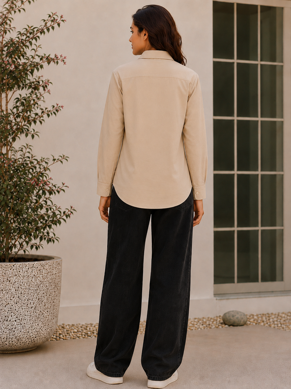 Indibelle Premium Linen Blend Coffee Brown Shirt
