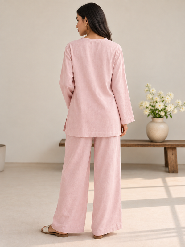 Indibelle Wrinkle Rayon Relaxed-Fit Co-ord Set