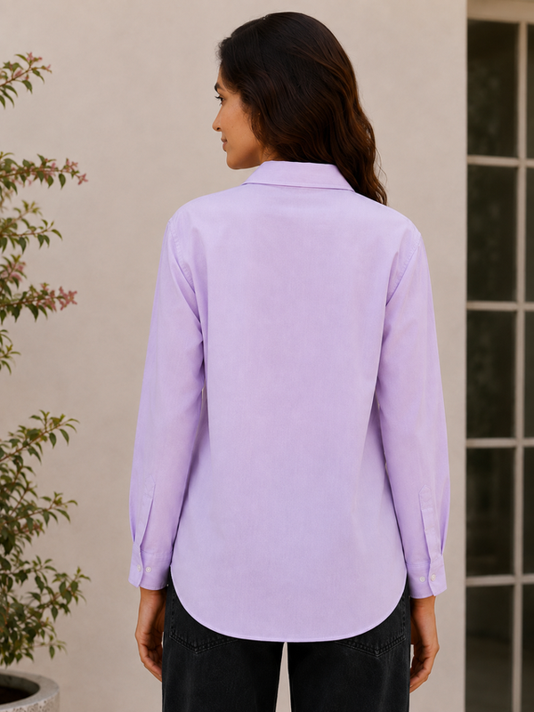 Indibelle Premium Linen Blend Lavender Shirt