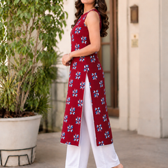 Indibelle Women’s Floral Printed Cotton Kurti