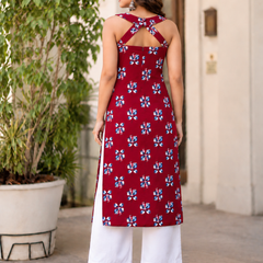 Indibelle Women’s Floral Printed Cotton Kurti