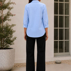 Indibelle Premium Linen Blend Sky Blue Shirt