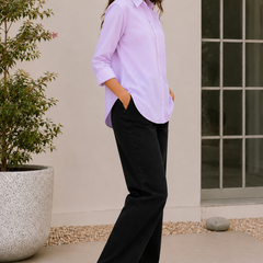 Indibelle Premium Linen Blend Lavender Shirt